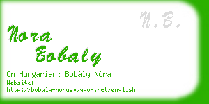 nora bobaly business card