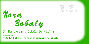 nora bobaly business card